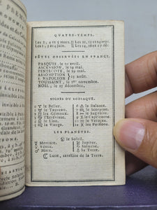 Etrennes Interessantes des Quatre Parties du Monde, 1814. Finely Bound Miniature Almanac