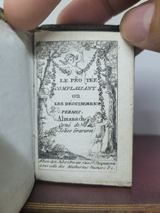 Le Protee Complaisant, 1789. Extremely Scarce Miniature Almanac with Mirror and Bellows Bound In. No Copies Recorded on Worldcat