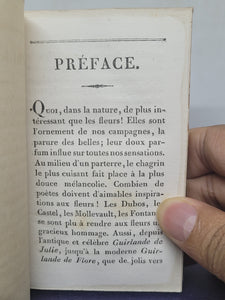 Le Parterre de Flore, 1820. Scarce Miniature Book Bound in a Silk Cartonnage Binding