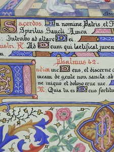 Ordo Missae, 1923. Sumptuously Bound and Beautiful Modern Illuminated Manuscript on Vellum, with Two Full Page Miniatures, and Three Smaller Miniatures