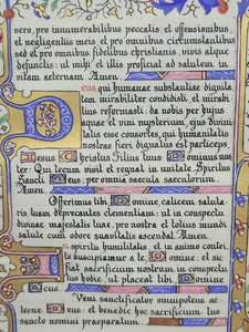 Ordo Missae, 1923. Sumptuously Bound and Beautiful Modern Illuminated Manuscript on Vellum, with Two Full Page Miniatures, and Three Smaller Miniatures