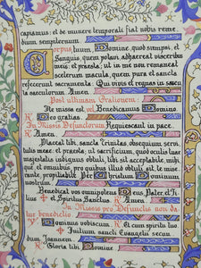 Ordo Missae, 1923. Sumptuously Bound and Beautiful Modern Illuminated Manuscript on Vellum, with Two Full Page Miniatures, and Three Smaller Miniatures