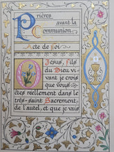 Load image into Gallery viewer, Actes Et Prieres Pour La Communion. Modern Illuminated Calligraphic Manuscript with Two Full Page Miniatures, 1897