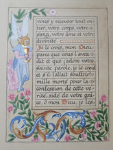 Load image into Gallery viewer, Actes Et Prieres Pour La Communion. Modern Illuminated Calligraphic Manuscript with Two Full Page Miniatures, 1897