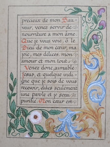 Actes Et Prieres Pour La Communion. Modern Illuminated Calligraphic Manuscript with Two Full Page Miniatures, 1897