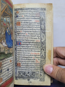 Hore itemerate dei genitricis virginis marie, secundum vsum ecclesie Romane  totaliter , 1511. Extremely Scarce Illuminated Books of Hours Printed on Vellum in Oblong Format, With 4 Large Miniatures, 5 Smaller Figures