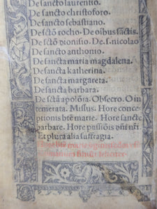 Hore itemerate dei genitricis virginis marie, secundum vsum ecclesie Romane  totaliter , 1511. Extremely Scarce Illuminated Books of Hours Printed on Vellum in Oblong Format, With 4 Large Miniatures, 5 Smaller Figures