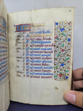 Load image into Gallery viewer, ***RESERVED*** Book of Hours, use of Paris, Circa 1480-1490. Illuminated Manuscript on Parchment from France. Master of the Cluny Romuleon. 1 Large Miniature, 8 Smaller Miniatures, 2 Historiated Initials. Beautiful Illuminated Decorative Borders