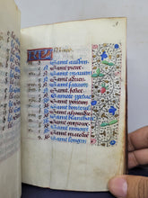 Load image into Gallery viewer, ***RESERVED*** Book of Hours, use of Paris, Circa 1480-1490. Illuminated Manuscript on Parchment from France. Master of the Cluny Romuleon. 1 Large Miniature, 8 Smaller Miniatures, 2 Historiated Initials. Beautiful Illuminated Decorative Borders