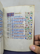 Load image into Gallery viewer, ***RESERVED*** Book of Hours, use of Paris, Circa 1480-1490. Illuminated Manuscript on Parchment from France. Master of the Cluny Romuleon. 1 Large Miniature, 8 Smaller Miniatures, 2 Historiated Initials. Beautiful Illuminated Decorative Borders