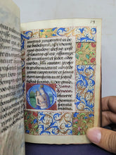 Load image into Gallery viewer, ***RESERVED*** Book of Hours, use of Paris, Circa 1480-1490. Illuminated Manuscript on Parchment from France. Master of the Cluny Romuleon. 1 Large Miniature, 8 Smaller Miniatures, 2 Historiated Initials. Beautiful Illuminated Decorative Borders