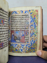 Load image into Gallery viewer, ***RESERVED*** Book of Hours, use of Paris, Circa 1480-1490. Illuminated Manuscript on Parchment from France. Master of the Cluny Romuleon. 1 Large Miniature, 8 Smaller Miniatures, 2 Historiated Initials. Beautiful Illuminated Decorative Borders