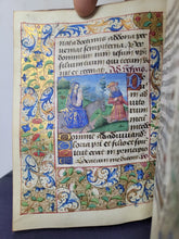 Load image into Gallery viewer, ***RESERVED*** Book of Hours, use of Paris, Circa 1480-1490. Illuminated Manuscript on Parchment from France. Master of the Cluny Romuleon. 1 Large Miniature, 8 Smaller Miniatures, 2 Historiated Initials. Beautiful Illuminated Decorative Borders