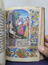 Load image into Gallery viewer, ***RESERVED*** Book of Hours, use of Paris, Circa 1480-1490. Illuminated Manuscript on Parchment from France. Master of the Cluny Romuleon. 1 Large Miniature, 8 Smaller Miniatures, 2 Historiated Initials. Beautiful Illuminated Decorative Borders