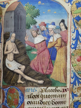 Load image into Gallery viewer, ***RESERVED*** Book of Hours, use of Paris, Circa 1480-1490. Illuminated Manuscript on Parchment from France. Master of the Cluny Romuleon. 1 Large Miniature, 8 Smaller Miniatures, 2 Historiated Initials. Beautiful Illuminated Decorative Borders