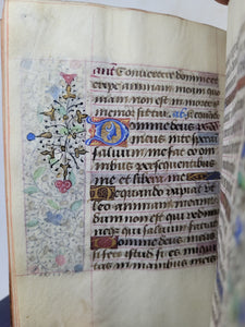 ***RESERVED*** Book of Hours, use of Paris, Circa 1480-1490. Illuminated Manuscript on Parchment from France. Master of the Cluny Romuleon. 1 Large Miniature, 8 Smaller Miniatures, 2 Historiated Initials. Beautiful Illuminated Decorative Borders