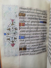 Load image into Gallery viewer, ***RESERVED*** Book of Hours, use of Paris, Circa 1480-1490. Illuminated Manuscript on Parchment from France. Master of the Cluny Romuleon. 1 Large Miniature, 8 Smaller Miniatures, 2 Historiated Initials. Beautiful Illuminated Decorative Borders