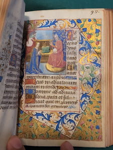 ***RESERVED*** Book of Hours, use of Paris, Circa 1480-1490. Illuminated Manuscript on Parchment from France. Master of the Cluny Romuleon. 1 Large Miniature, 8 Smaller Miniatures, 2 Historiated Initials. Beautiful Illuminated Decorative Borders