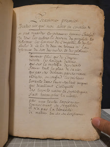 An Original Verse Paraphrase of the Psalms of David, into French Odes, 1725. Psalms 1-75, and Various Canticles. Handwritten Manuscript on Paper. A French Manuscript of a Work Rarely Seen on the Market in Handwritten Form