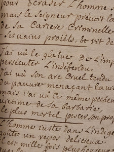 An Original Verse Paraphrase of the Psalms of David, into French Odes, 1725. Psalms 1-75, and Various Canticles. Handwritten Manuscript on Paper. A French Manuscript of a Work Rarely Seen on the Market in Handwritten Form