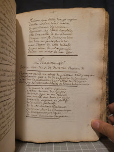 An Original Verse Paraphrase of the Psalms of David, into French Odes, 1725. Psalms 1-75, and Various Canticles. Handwritten Manuscript on Paper. A French Manuscript of a Work Rarely Seen on the Market in Handwritten Form