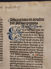 Load image into Gallery viewer, Sermones de Tempore et de Sanctis cum Quadragesimali, 1479. Beautifully Rubricated With Extravagant Initials, and Sparsely Annotated