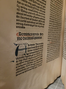 Sermones de Tempore et de Sanctis cum Quadragesimali, 1479. Beautifully Rubricated With Extravagant Initials, and Sparsely Annotated