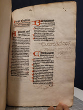 Load image into Gallery viewer, Sermones Discipuli de sanctis cum promptuario exemplorum et miraculis Beatae Mariae Virginis, 1481. Profusely Rubricated, and with Contemporary Leather Boards