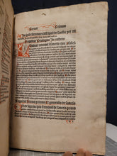 Load image into Gallery viewer, Sermones Discipuli de sanctis cum promptuario exemplorum et miraculis Beatae Mariae Virginis, 1481. Profusely Rubricated, and with Contemporary Leather Boards