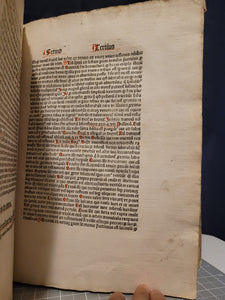 Sermones Discipuli de sanctis cum promptuario exemplorum et miraculis Beatae Mariae Virginis, 1481. Profusely Rubricated, and with Contemporary Leather Boards