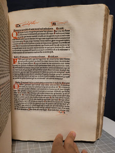 Sermones Discipuli de sanctis cum promptuario exemplorum et miraculis Beatae Mariae Virginis, 1481. Profusely Rubricated, and with Contemporary Leather Boards