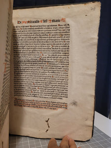 Sermones Discipuli de sanctis cum promptuario exemplorum et miraculis Beatae Mariae Virginis, 1481. Profusely Rubricated, and with Contemporary Leather Boards