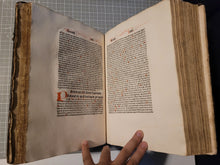 Load image into Gallery viewer, Sermones Discipuli de sanctis cum promptuario exemplorum et miraculis Beatae Mariae Virginis, 1481. Profusely Rubricated, and with Contemporary Leather Boards