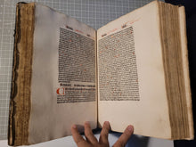 Load image into Gallery viewer, Sermones Discipuli de sanctis cum promptuario exemplorum et miraculis Beatae Mariae Virginis, 1481. Profusely Rubricated, and with Contemporary Leather Boards