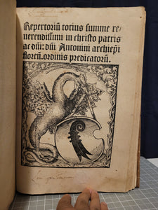 Summa Theologica. Prima-Secunda pars summe reverendissimi in Christo patris, 1511. Parts 1-2 of 4. Bound in Wooden Boards