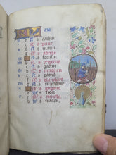 Load image into Gallery viewer, Book of Hours, Use of Paris, Circa 1460. Illuminated Manuscript on Parchment from France. With 9 Large Miniatures, 22 Calendar Miniatures, One Historiated Initial, 134 Border Illustrations. Illuminated Decorative Borders. Plus Side Wound of Christ