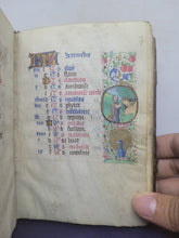 Load image into Gallery viewer, Book of Hours, Use of Paris, Circa 1460. Illuminated Manuscript on Parchment from France. With 9 Large Miniatures, 22 Calendar Miniatures, One Historiated Initial, 134 Border Illustrations. Illuminated Decorative Borders. Plus Side Wound of Christ