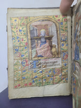 Load image into Gallery viewer, Book of Hours, Use of Paris, Circa 1460. Illuminated Manuscript on Parchment from France. With 9 Large Miniatures, 22 Calendar Miniatures, One Historiated Initial, 134 Border Illustrations. Illuminated Decorative Borders. Plus Side Wound of Christ