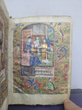 Load image into Gallery viewer, Book of Hours, Use of Paris, Circa 1460. Illuminated Manuscript on Parchment from France. With 9 Large Miniatures, 22 Calendar Miniatures, One Historiated Initial, 134 Border Illustrations. Illuminated Decorative Borders. Plus Side Wound of Christ