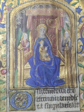 Load image into Gallery viewer, Book of Hours, Use of Paris, Circa 1460. Illuminated Manuscript on Parchment from France. With 9 Large Miniatures, 22 Calendar Miniatures, One Historiated Initial, 134 Border Illustrations. Illuminated Decorative Borders. Plus Side Wound of Christ