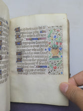 Load image into Gallery viewer, Book of Hours, Use of Paris, Circa 1460. Illuminated Manuscript on Parchment from France. With 9 Large Miniatures, 22 Calendar Miniatures, One Historiated Initial, 134 Border Illustrations. Illuminated Decorative Borders. Plus Side Wound of Christ