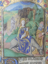 Load image into Gallery viewer, Book of Hours, Use of Paris, Circa 1460. Illuminated Manuscript on Parchment from France. With 9 Large Miniatures, 22 Calendar Miniatures, One Historiated Initial, 134 Border Illustrations. Illuminated Decorative Borders. Plus Side Wound of Christ