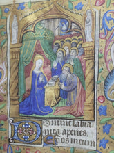 Load image into Gallery viewer, Book of Hours, Use of Paris, Circa 1460. Illuminated Manuscript on Parchment from France. With 9 Large Miniatures, 22 Calendar Miniatures, One Historiated Initial, 134 Border Illustrations. Illuminated Decorative Borders. Plus Side Wound of Christ