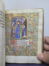 Load image into Gallery viewer, Book of Hours, Use of Paris, Circa 1460. Illuminated Manuscript on Parchment from France. With 9 Large Miniatures, 22 Calendar Miniatures, One Historiated Initial, 134 Border Illustrations. Illuminated Decorative Borders. Plus Side Wound of Christ