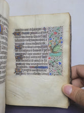 Load image into Gallery viewer, Book of Hours, Use of Paris, Circa 1460. Illuminated Manuscript on Parchment from France. With 9 Large Miniatures, 22 Calendar Miniatures, One Historiated Initial, 134 Border Illustrations. Illuminated Decorative Borders. Plus Side Wound of Christ