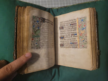 Load image into Gallery viewer, Book of Hours, Use of Paris, Circa 1460. Illuminated Manuscript on Parchment from France. With 9 Large Miniatures, 22 Calendar Miniatures, One Historiated Initial, 134 Border Illustrations. Illuminated Decorative Borders. Plus Side Wound of Christ