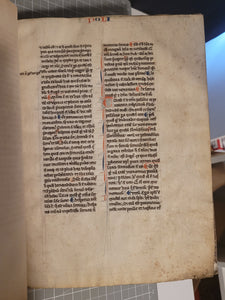 Aristotle’s Politics, and Nichomachean Ethics, Circa 1275-1300. Likely Paris, France. Extraordinarily Rare Examples of Two Substantial Fragments of Aristotle’s Works from the 13th Century, Scarcely Seen on the Market