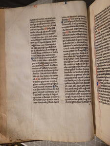 Aristotle’s Politics, and Nichomachean Ethics, Circa 1275-1300. Likely Paris, France. Extraordinarily Rare Examples of Two Substantial Fragments of Aristotle’s Works from the 13th Century, Scarcely Seen on the Market