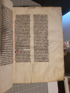 Aristotle’s Politics, and Nichomachean Ethics, Circa 1275-1300. Likely Paris, France. Extraordinarily Rare Examples of Two Substantial Fragments of Aristotle’s Works from the 13th Century, Scarcely Seen on the Market