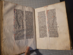 Aristotle’s Politics, and Nichomachean Ethics, Circa 1275-1300. Likely Paris, France. Extraordinarily Rare Examples of Two Substantial Fragments of Aristotle’s Works from the 13th Century, Scarcely Seen on the Market